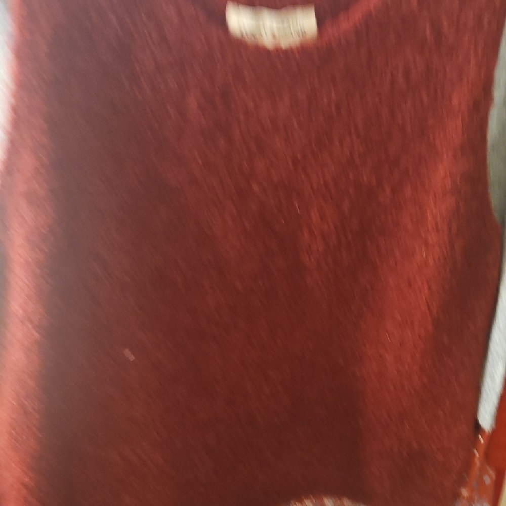 Lucky Brand Vest Warm Rust Sweater Size L